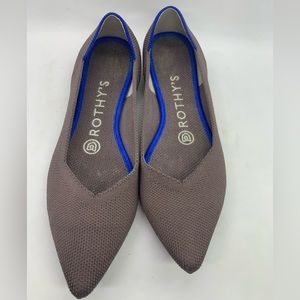 Rothys The Point Cloud Grey Ballet Flats Washable Shoes Gray Size 6